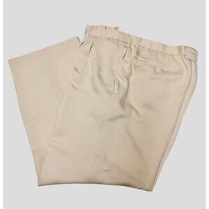Vintage Oleg Cassini Silk/Poly Mens Dress Pants Beige 38x30 Perfect Condition!